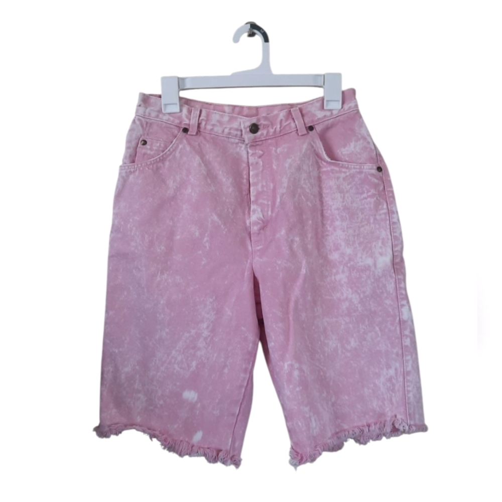 Vtg Pink Acid Wash Levis Denim Jorts Shorts